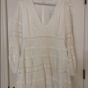 NWT Zimmermann White Long Sleeve Dress